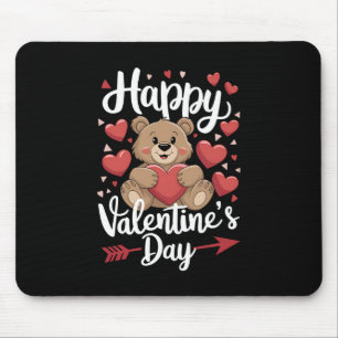 Frohe Valentinstag Bär Herz Süße Paare Mousepad