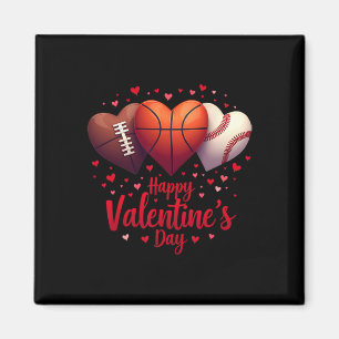 Frohe Valentinstag Basketball Baseball Football Magnet