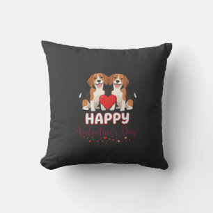 Frohe Valentinstag Beagle Paar Kissen