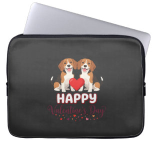 Frohe Valentinstag Beagle Paar Laptopschutzhülle