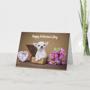 Frohe Valentinstag Chihuahua Welpe Feiertagskarte