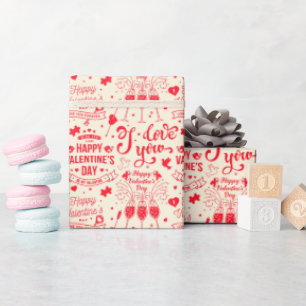 Frohe Valentinstag Cupid Herz Pfeile Liebesgeschen Geschenkpapier