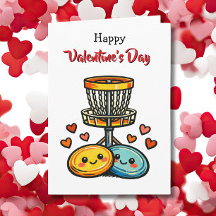 Frohe Valentinstag Disc Golf Thema Karte
