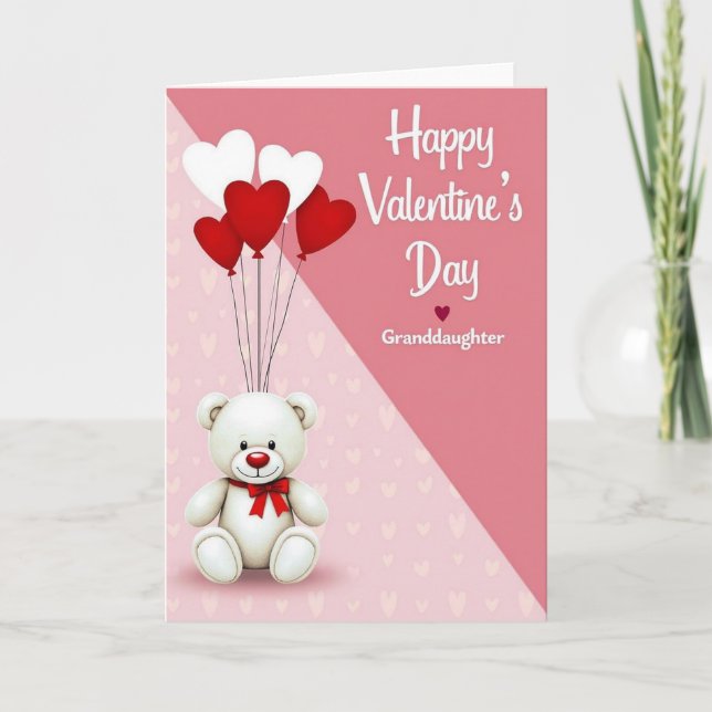Frohe Valentinstag Enkelin Karte (Vorderseite)