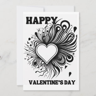 Frohe Valentinstag-Färbung Schwarz und Weiß Feiertagskarte