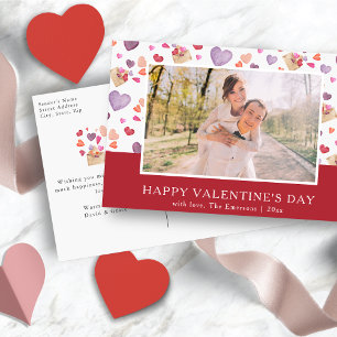 Frohe Valentinstag-Foto Postkarte
