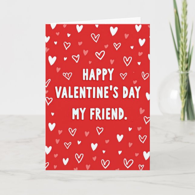 Frohe Valentinstag Freund Herzen Karte (Vorderseite)