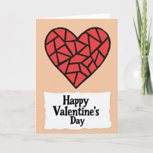 Frohe Valentinstag-Geometrische-Herz-Karte Karte