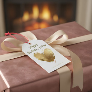 Frohe Valentinstag-Geschenkkarte – Goldherz Romant Geschenkanhänger