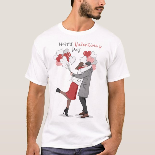 Frohe Valentinstag Gestaltung  T-Shirt (Vorderseite)