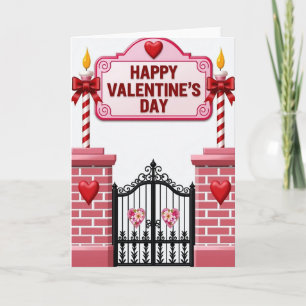 Frohe Valentinstag-Gestreifte Karte