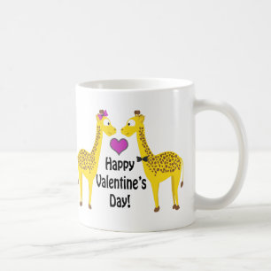 Frohe Valentinstag-Giraffen Kaffeetasse