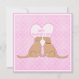 Frohe Valentinstag Golden Dogs Flat Card