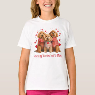Frohe Valentinstag Goldendoodle Hunde T-Shirt