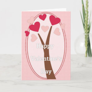 Frohe Valentinstag-Herz-Baum-Karte Feiertagskarte