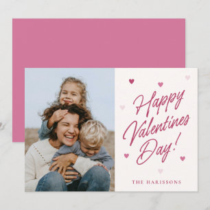 Frohe Valentinstag Herz Familie Foto Karte