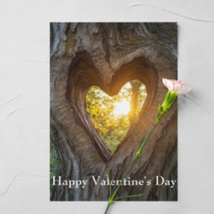 Frohe Valentinstag Herz im Baum Postkarte