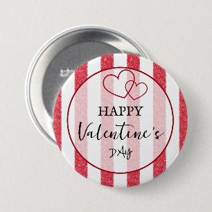 Frohe Valentinstag Herz Streifen Knopf Button