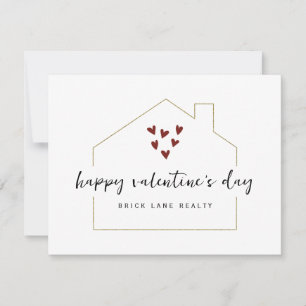 Frohe Valentinstag Immobilien-Werbung Karte