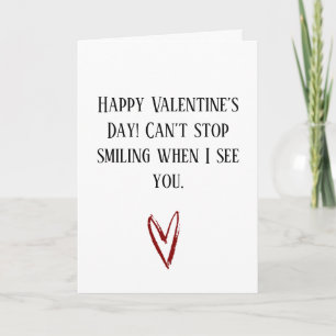 Frohe Valentinstag lächelnde Liebeskarte Karte