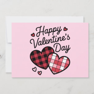 Frohe Valentinstag Leopard Plaid Liebes Herz Feiertagskarte