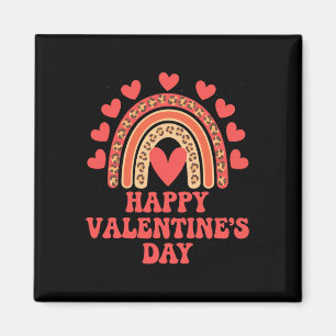 Frohe Valentinstag Leopard Regenbogen Herz Valent Magnet