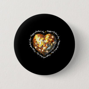 Frohe Valentinstag Lustig Gold Coquette Disco Kuge Button