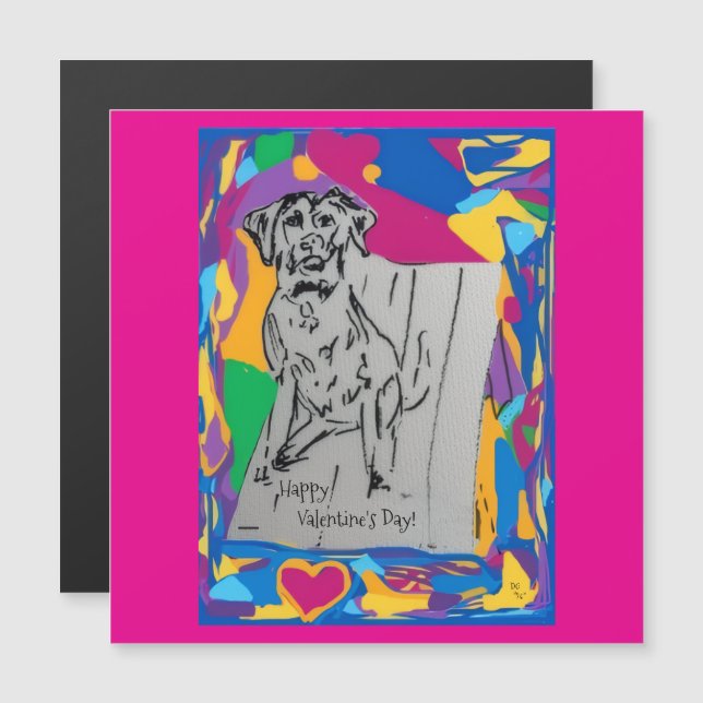 Frohe Valentinstag Magnetkarte (Vorne/Hinten)