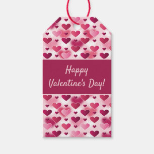 Frohe Valentinstag mit süßen rosa Herzen Geschenkanhänger