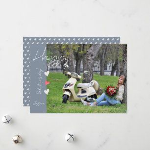 Frohe Valentinstag Modern Script Foto Feiertagskarte