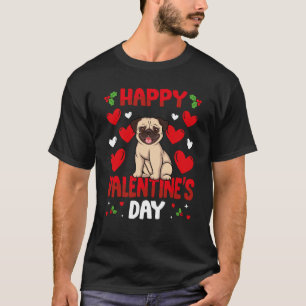 Frohe Valentinstag Mops Hund Herz Liebe Tier T-Shirt