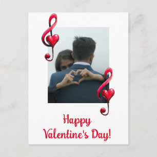 Frohe Valentinstag-Musik der Liebe Postkarte