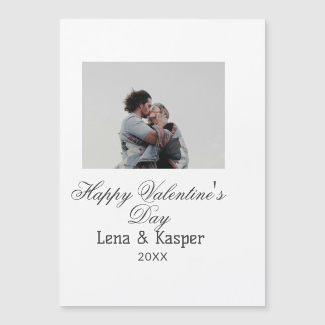Frohe Valentinstag Paar Foto modern einfach t Magnetkarte (Vorderseite)