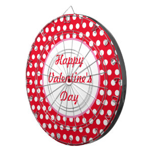 Frohe Valentinstag-Polka-Punkt-Dartscheibe (Rot) Dartscheibe