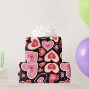Frohe Valentinstag Retro-Herz Geschenkpapier