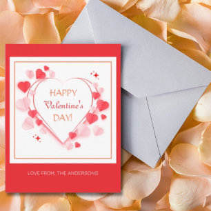 Frohe Valentinstag Rot Pink Herzen Typografie Feiertagskarte