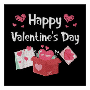 Frohe Valentinstag Sei Mein Süße Herzen Poster