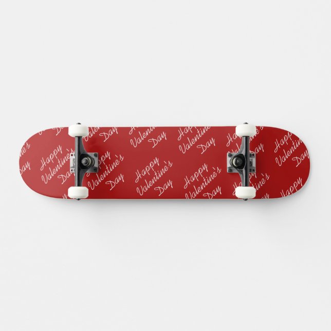 Frohe Valentinstag Textmuster Stylisch Skateboard (Horizontal)
