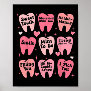 Frohe Valentinstag Zahnarzt Zähne Zahn Lustig  Poster