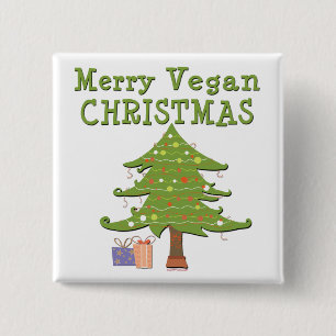 Frohe Vegane Weihnachten Button