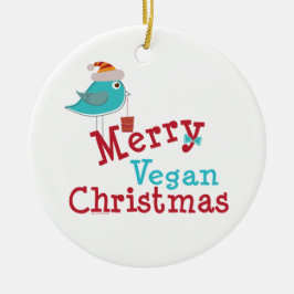 Frohe Vegane Weihnachten Keramik Ornament
