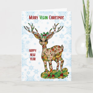 Frohe vegane Weihnachten, Rentiere Karte
