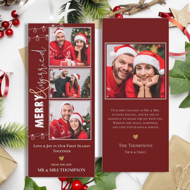 Frohe Verheiratete Weihnachtskarte Einladung (Merry Married Newlywed Christmas Holiday Card)