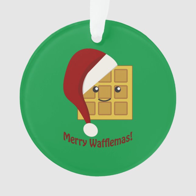Frohe Wafflemas WeihnachtsWaffel Ornament (Vorderseite)