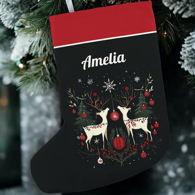 Frohe wärme skandinavische Weihnachtsbaume Kleiner Weihnachtsstrumpf (Von Creator hochgeladen)