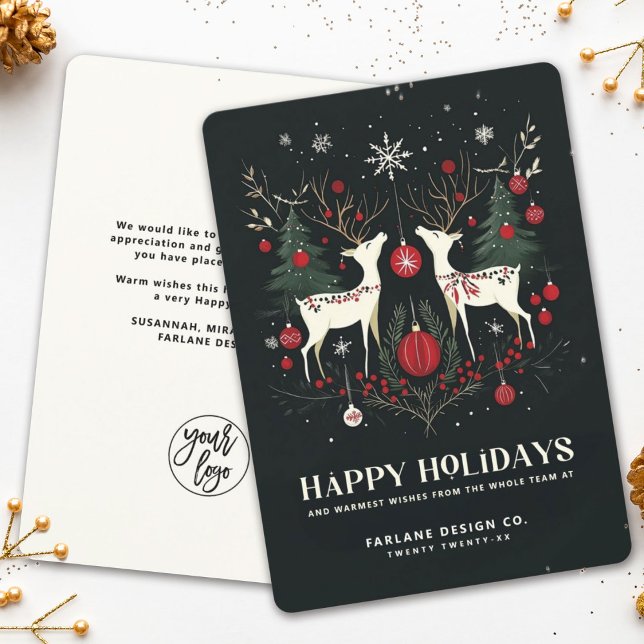 Frohe, warme skandinavische Weihnachtsgeschäfte Feiertagskarte (Von Creator hochgeladen)