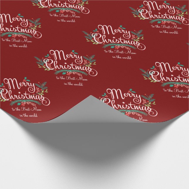 FROHE WEIHNACHT-BESTE MAMA-PERSONALISIERTE GESCHENKPAPIER (Ecke)