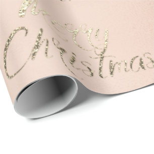 Frohe Weihnacht-Champagne-GoldGlitzer-Rosa erröte Geschenkpapier