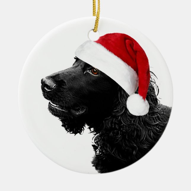 Frohe Weihnacht-Cockerspaniel Keramikornament (Vorne)