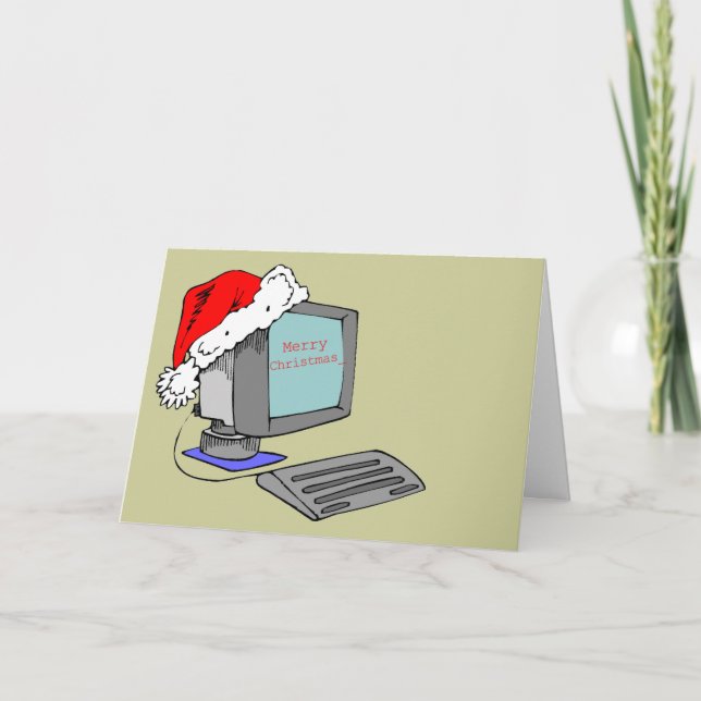 Frohe Weihnacht-Computer Feiertagskarte (Vorderseite)